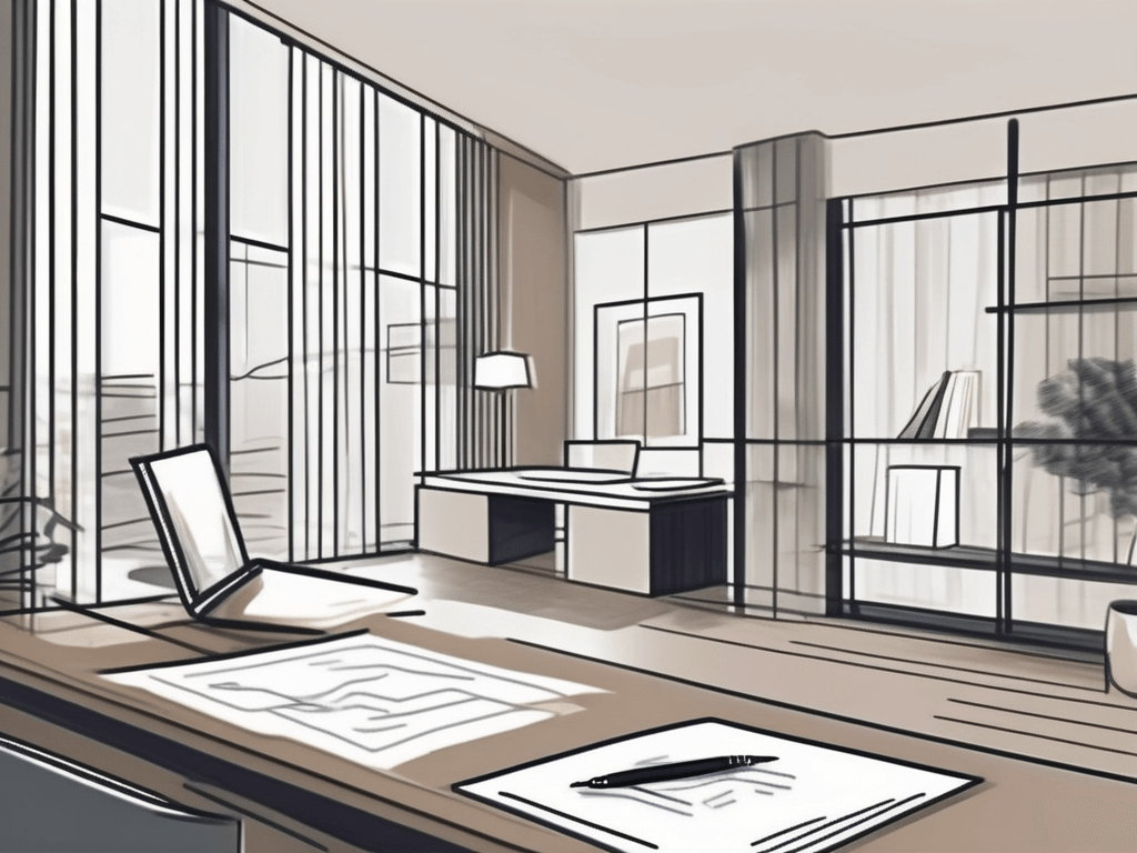 A real estate property with a signing pen and a document symbolizing the uniform irrevocable consent and designation form