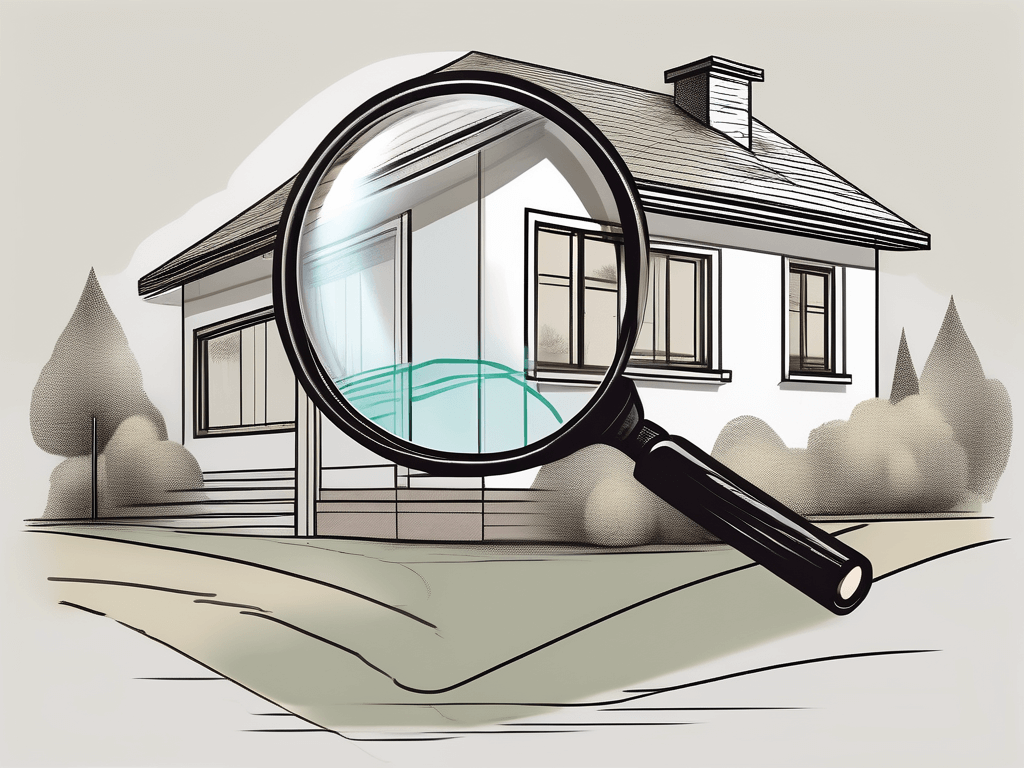 A house with a large magnifying glass hovering over it