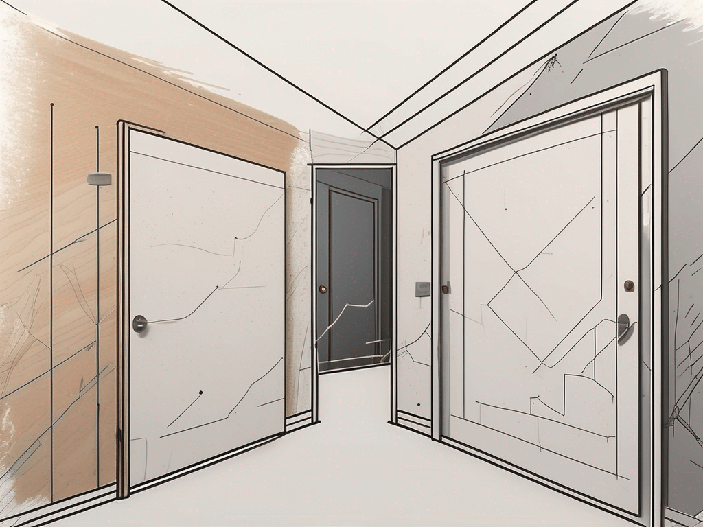 A plaster board and a wall board with a real estate license in between them