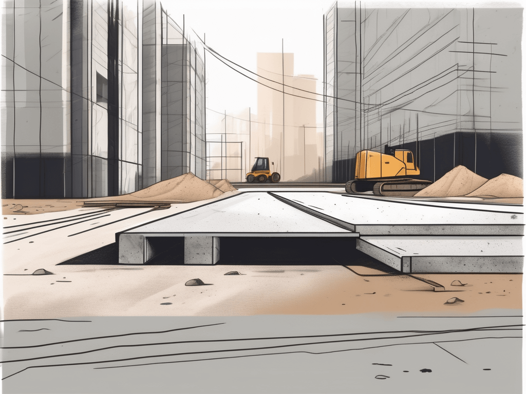 A slab-on-grade construction process