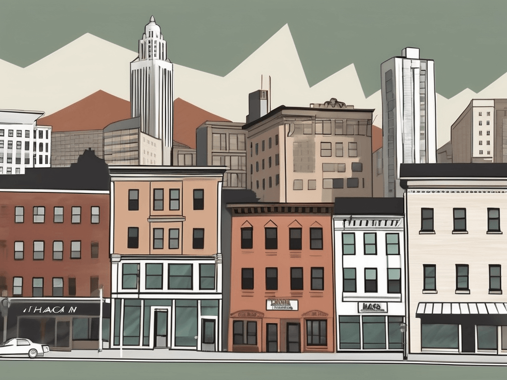 The cityscape of ithaca