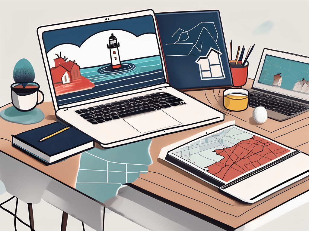 A laptop on a desk with an online real estate class on the screen