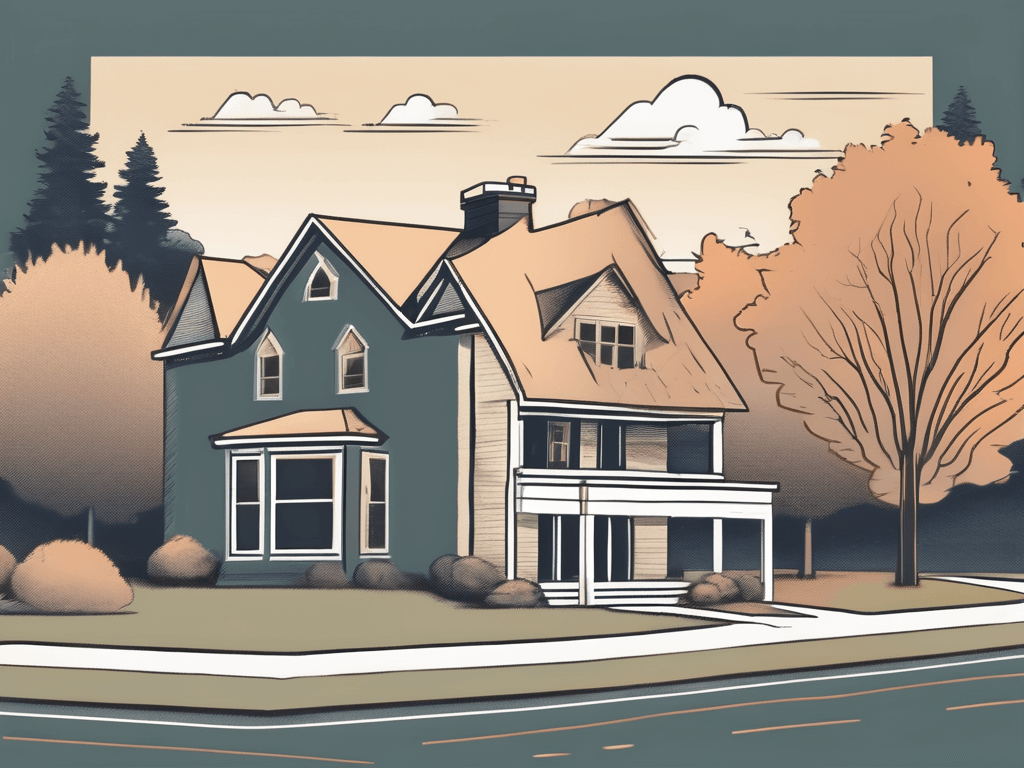 A classic michigan landscape with a sold sign on a house